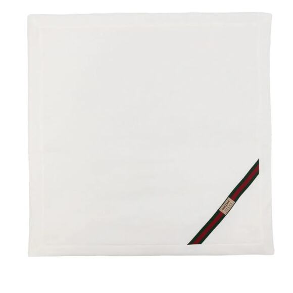 Gucci Baby Blanket White Web Stripe Unisex Boy Girl Newborn Kids - Picture 1 of 12